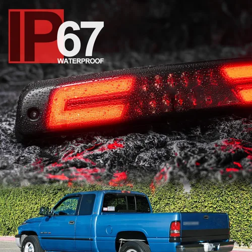Miniatura 8 de Tercera luz de freno LED de repuesto para Dodge Ram 1994-2001 1500 2500 3500 Pickup LED rojo 3er centro de freno de montaje alto lámpara de freno
