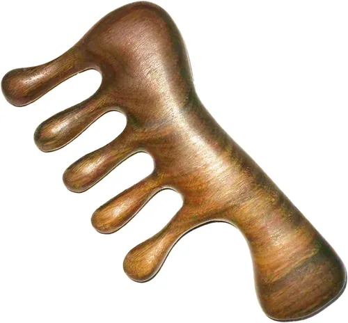 Miniatura 9 de OULIGET Herramientas de masaje Gua Sha de madera natural antiestática, herramienta Gua Sha facial de madera para ojos, herramienta de masaje manual