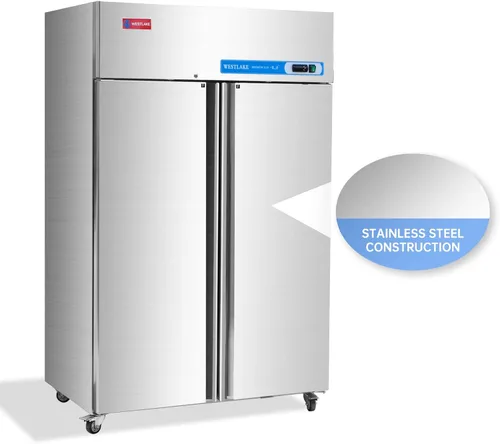 Miniatura 8 de WESTLAKE Congelador comercial de 48 pulgadas de ancho 2 puertas de 2 secciones de acero inoxidable Alcance en puerta sólida Ventilador Refrigeración