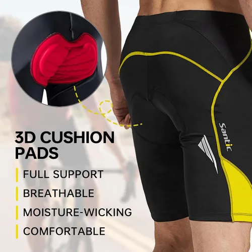 Miniatura 33 de Santic Pantalones cortos de ciclismo para hombre, pantalones acolchados para ciclismo, ropa de ciclismo