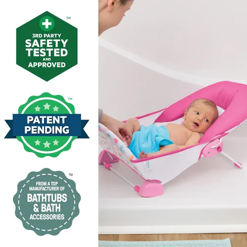 Miniatura 6 de Bright Starts Disney Baby Minnie Mouse - Asiento de baño plegable de 2 posiciones para bebé, soporte ajustable para fregadero o bañera, edades de 0