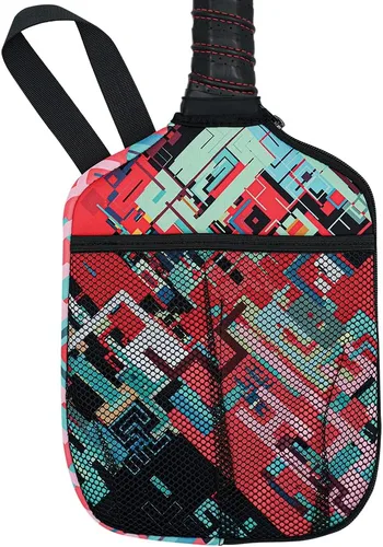 HEYSKAY Pickleball Paddle Cover Pickleball Racket Sleeve Bag with Handle Strap Pickle-Ball Equipment Protective Paddle Sleeve with Mesh Pocket rojo