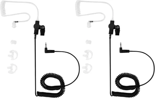 Miniatura 5 de Auriculares de radio de 2 vías de 0.138 in receptor/escucha solo auriculares de vigilancia con tubo de bobina acústica transparente Kit de audio