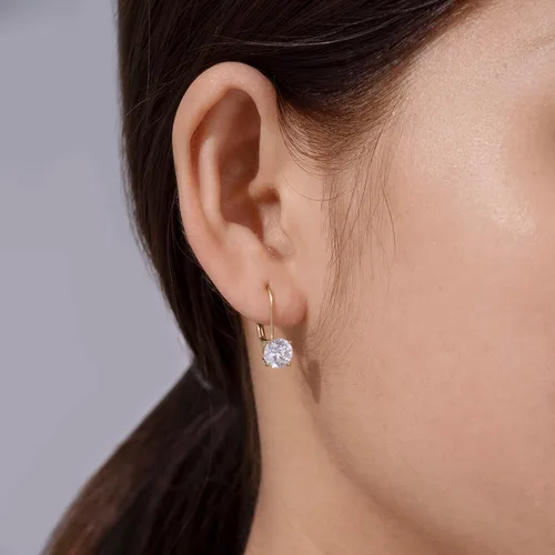 Miniatura 7 de Tienda Collection Platinum-Plated Sterling Silver Infinite Elements Zirconia Leverback Earrings