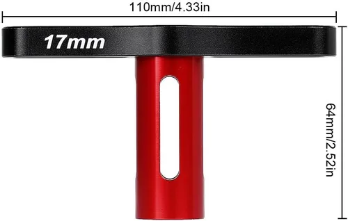 Miniatura 2 de HomeSoGood Llave de manga Negro y Rojo RC Accesorios de Coche Para Camión X-Maxx RC Piezas 1/8 Para Off-Road RC Truck Car Metal Tools 17MM