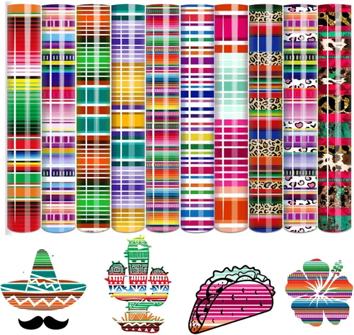 Miniatura 11 de Tintnut HTV Chameleon - Paquete de 9 unidades de vinilo termotransferible de 12 x 10 pulgadas para camisetas, 9 hojas de transferencia térmica