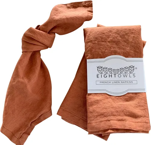 Miniatura 22 de Servilletas de lino – 100% lino francés puro lavado a la piedra – Servilletas de tela de lino puro lavado a la piedra – Tamaño 18 x 18 pulgadas