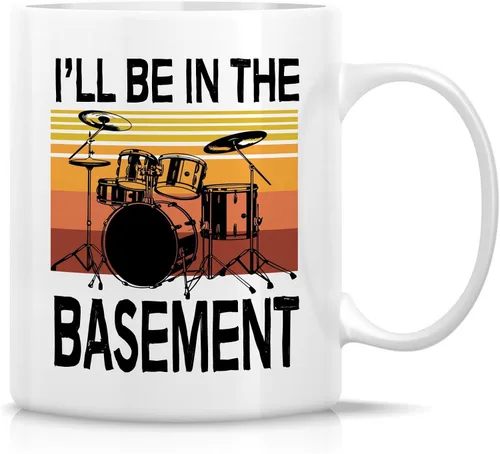 Miniatura 24 de Retreez - Taza divertida con texto en inglés "Without Music Life Would B Flat Musician", 325 ml, tazas de café de cerámica, divertidas, sarcásticas