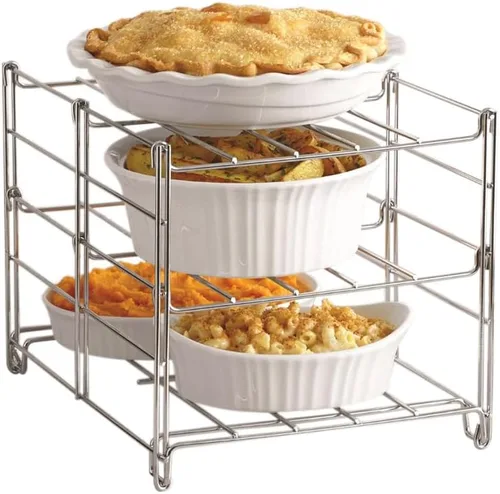 Miniatura 8 de Nifty - Estante para horno de 3 niveles, antiadherente, apto para lavavajillas, uso para cocinar cazuelas, almacenamiento de cocina plegable