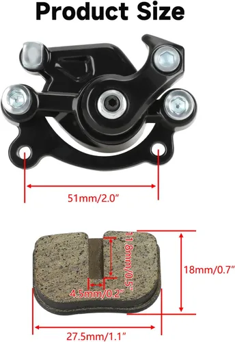 Miniatura 4 de FVRITO Pinza de freno de disco delantera con pastillas de freno compatible con SYX Moto 50cc Dirt Bike SSR X-Pro Mototec Coolster Apollo 47cc 49cc 2