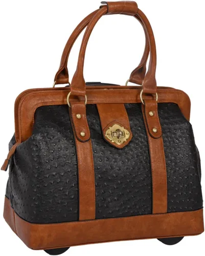 Miniatura 14 de JKM & Company Bolsa con ruedas para laptop para mujer, maletín con ruedas de diseño, se adapta a portátiles de 13 a 17 pulgadas, estuche para Marrón