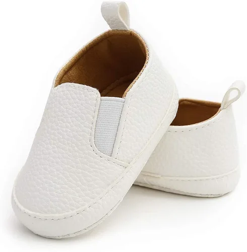 Meckior - Zapatos para recién nacidos, tipo mocasines de lona con suela suave para recién nacidos, bebés, niños y niñas que estén dando sus primeros