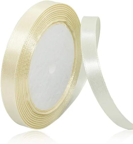 Miniatura 82 de Cinta blanca de 1/8 pulgadas x 100 yardas, cintas de tela de satén blanco para envolver regalos, manualidades, álbumes de recortes, ramos florales