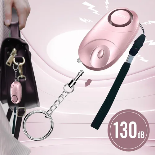Miniatura 6 de Paquete de 6 sirenas de alarma personal de emergencia de autodefensa con luces LED, alarma de seguridad para mujeres, niños y ancianos (multicolor)