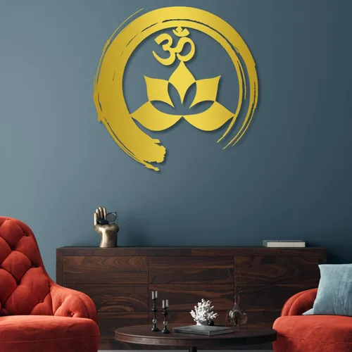 Miniatura 5 de Arte de pared de metal, arte de pared Om, decoración de pared de flor de loto, decoración de pared Om, decoración de pared de arte zen, arte