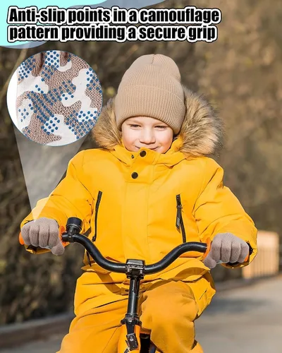 Miniatura 4 de Paquete de 100 gorros y guantes antideslizantes para niños, gorro de punto cálido, guantes de invierno a granel para niños y niñas