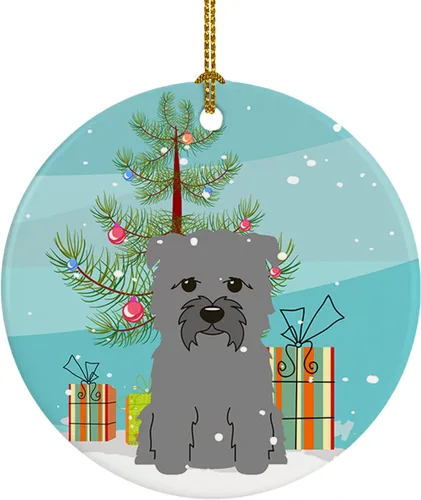Miniatura 44 de Caroline's Treasures Adorno de cerámica para árbol de Navidad, Laika Spitz de Siberia Occidental, decoración colgante para árbol de Navidad