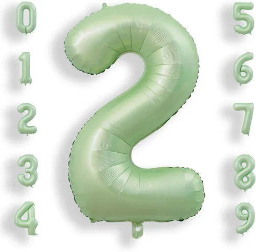 Miniatura 25 de AULE Globos grandes de 40 pulgadas con números 0 azules, globos grandes de números de aluminio, decoraciones de fiesta de cumpleaños de helio