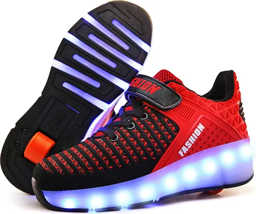 Miniatura 14 de Ufatansy Roller Shoes Girls Boys Sneakers with Wheels Roller Skate Shoes USB Charging LED Light Up Footwear Skates for Beginner Trainers Kids
