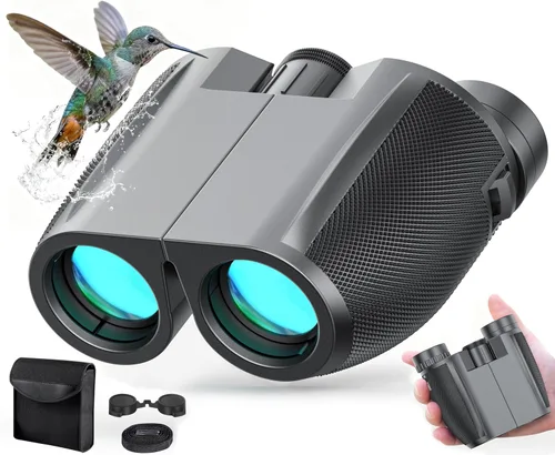 Prismáticos de 12 x 50 para adultos y niños, binoculares de visión nocturna, binoculares compactos e impermeables, binoculares de campo amplio para