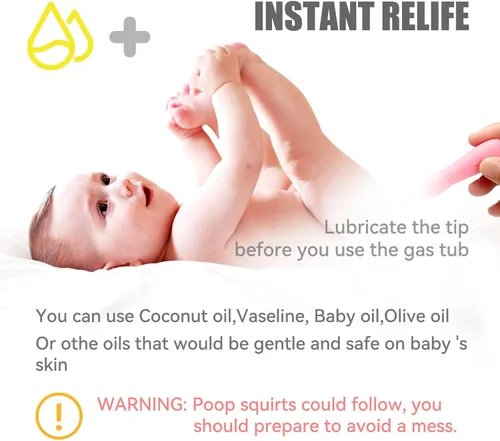 Miniatura 6 de Alivio de gases y cólicos para bebés, alivio instantáneo eficaz del estreñimiento para bebés, solución natural para alivio de cólicos y gases