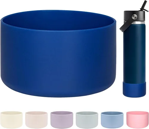 Miniatura 48 de HEYSKAY Bota protectora de silicona para botella de agua Hydro Flask, botella de agua de boca ancha, protector inferior de silicona antideslizante