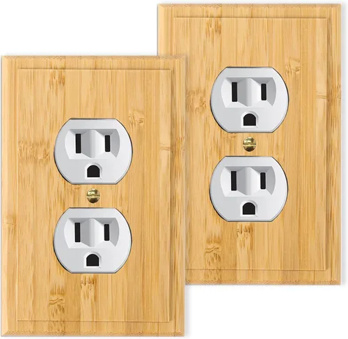 Miniatura 16 de Cubiertas de salida de madera maciza, placa de interruptor de luz de 4.8 x 3.14 pulgadas, placas de interruptor de bambú y cubiertas de Placa