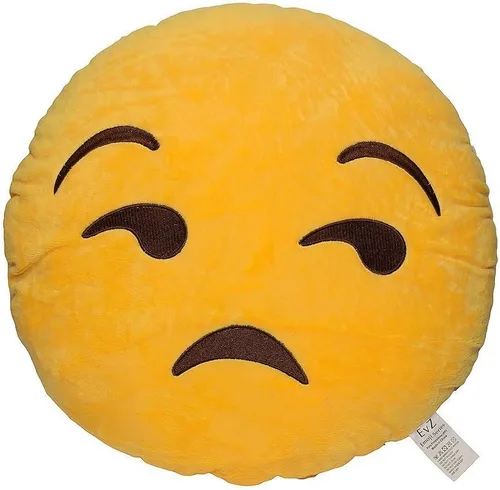 Miniatura 11 de Emoji Cara de Alienígena Cojín de Emoticón Relleno de Felpa Suave Almohada, Certificado Oficial, EvZ 31cm Gris