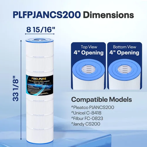Miniatura 2 de POOLPURE PLFPJANCS200 - Filtro de piscina que reemplaza a Jandy CS200, PJANCS200, Ultral-B9, R0462400, Unicel C-8418, Filbur FC-0823, Aladdin 35002