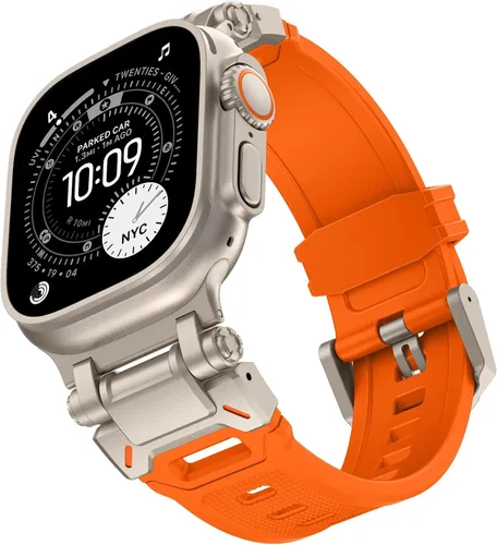Miniatura 22 de KADES Correa deportiva resistente de TPU para Apple Watch Ultra 3/2/1 de 1.929 in, conectores metálicos para Apple Watch Series 11/10/SE3 de 1.81
