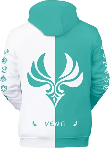 Miniatura 2 de SIAOMA Genshin Impact - Sudadera con capucha y estampado 3D unisex