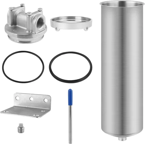 Miniatura 7 de NSF/ANSI 42 Certificación 304 Carcasa de filtro de acero inoxidable para cartucho de filtro de 10 pulgadas, carcasa de filtro de agua NPT de 3/4