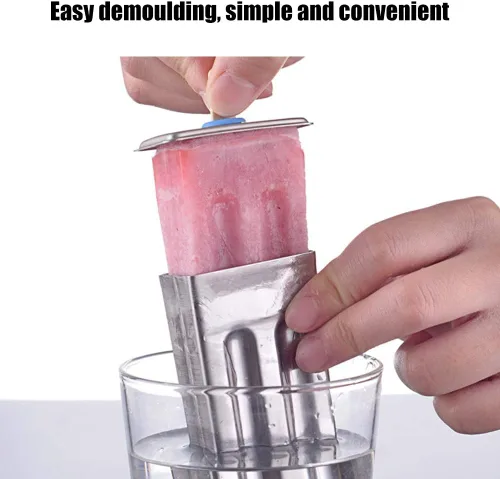 Miniatura 3 de 3 moldes de paletas de acero inoxidable, máquina de paletas de hielo con soporte de acero inoxidable, 55 varillas, 10 bolsas de almacenamiento, kit