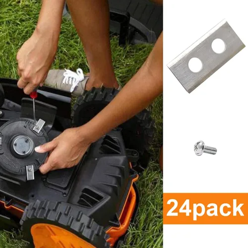Miniatura 3 de WG794 WA0190 - Cuchilla de corte robótica de repuesto para cortacésped Worx Landroid, 24 unidades Original