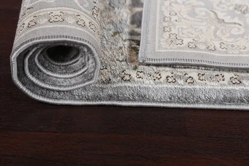 Miniatura 7 de Alfombra oriental de transición gris de polipropileno, 3 x 8 pulgadas