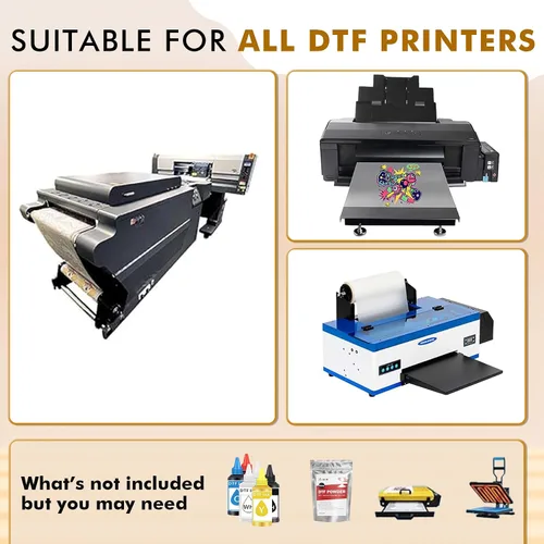Miniatura 5 de A-SUB Rollo de película de transferencia DTF, película DTF de 13 pulgadas x 32.8 pies para sublimación o impresora de inyección de tinta DTF, papel