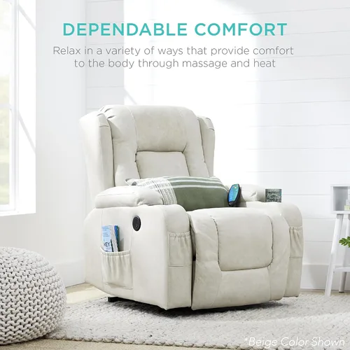 Miniatura 3 de Best Choice Products - Silla de elevación eléctrica de cuero PU, silla reclinable de masaje, muebles ajustables para espalda, patas con 3