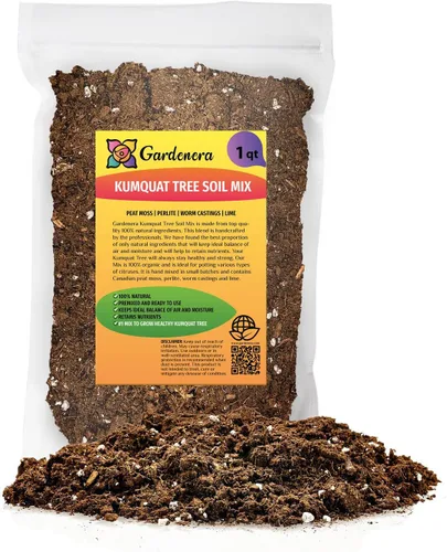 Gardenera 's Premium Kumquat Soil Mix - Suelo para macetas de drenaje rápido para cultivar y trasplantar cítricos Japonica - 1 cuarto de galón