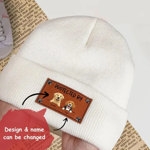 Miniatura 3 de Gossby Gorro de bebé personalizado con parche de cuero vegano para niño y niña, protegido por - Regalo personalizado para recién nacido, niño
