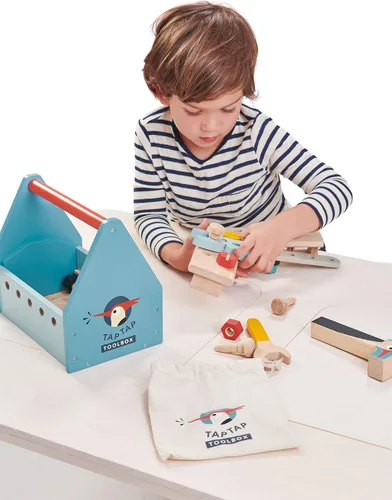 Miniatura 7 de Tender Leaf Toys - Caja de herramientas Tap Tap - Caja de herramientas realista para juegos creativos de simulación para niños mayores de 3 años