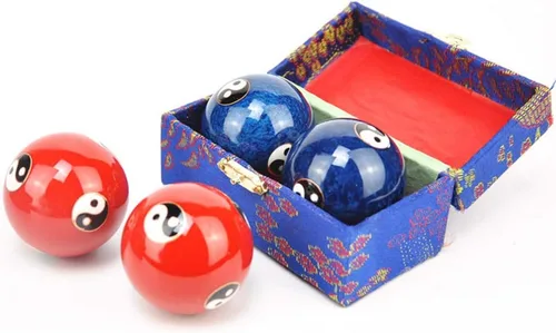 Miniatura 2 de Xiaokeis 2 pelotas de Baoding, bolas chinas para ejercicio de salud, balón de mano de masaje de meditación con caja, pelota de ejercicio de mano