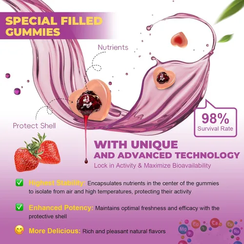 Miniatura 7 de Totaria Gomitas multivitamínicas sin azúcar para mujeres mayores de 14 años con hierro, inositol, folato, biotina, gomitas multivitamínicas diarias