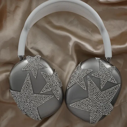 Miniatura 6 de MORWLAT Funda para AirPods Max con Diamantes de Imitación Brillantes Estrellas, Fundas Suaves Bonitas Transparentes y Brillantes para Mujeres