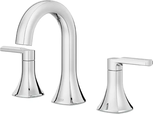 Miniatura 22 de Grifo de lavabo de baño Pfister Vaneri, 8 pulgadas de separación, 2 manijas, 3 orificios, certificado NSF, acabado negro mate, LF049VRIBB