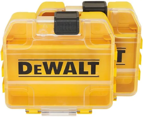 DeWALT Estuche resistente a granel, 2 piezas, organizador, caja de herramientas, caja de almacenamiento, caja de herramientas, tapa transparente,