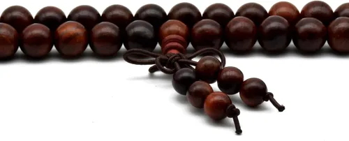 Miniatura 33 de Zen Dear Brazalete y collar de meditación Mala, para cultura budista y oración busita, cuentas de Buddha, unisex, palisandro natural