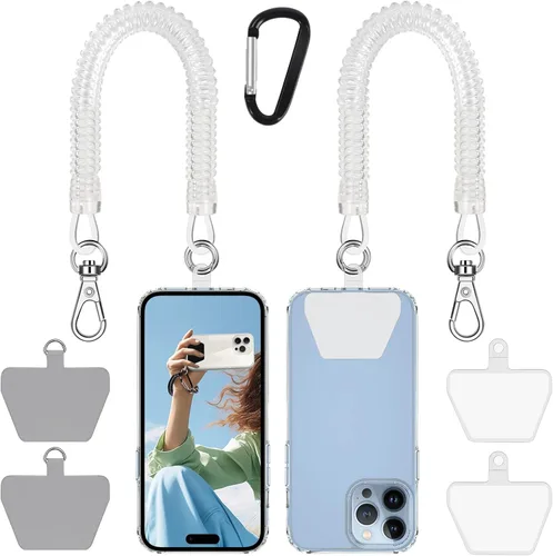 Miniatura 11 de Doormoon - Cordón para teléfono con parche, correas elásticas universales y anclaje para funda de teléfono para anti-caída al aire libre para esquí