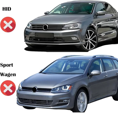 Miniatura 2 de Conjunto de faros delanteros compatible con Volkswagen Jetta MK6 11-18, modelo halógeno, carcasa negra, esquina ámbar