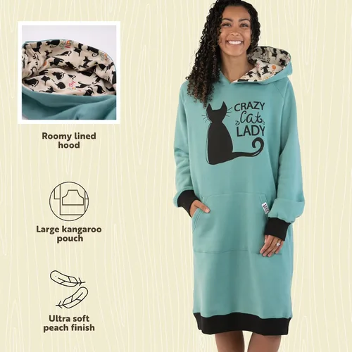 Miniatura 5 de Lazy One Sudadera con capucha de gran tamaño, ropa de dormir