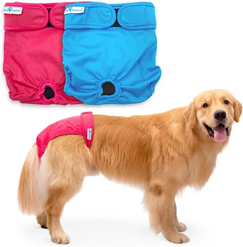 Miniatura 16 de Paw Inspired Pañales lavables y reutilizables para perras, pañales de tela para perros, incontinencia para perros (surtido (forro blanco), L